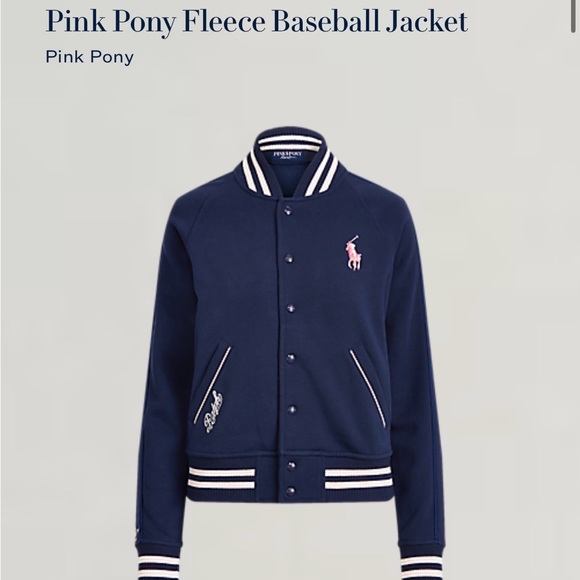 NEW Ralph Lauren Pink Pony Fleece Baseball Jacket - Picture 2 of 13